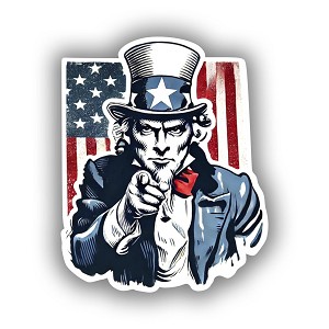 Uncle Sam.   Sticker (Peel N' Stick)