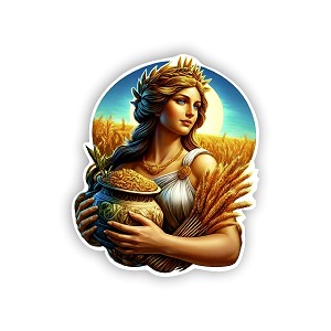 Realistic Demeter Greek Goddess.   Sticker (Peel N' Stick)