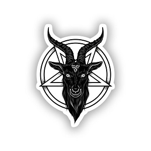 Black Baphomet Goat   STICKER (Peel N' Stick)
