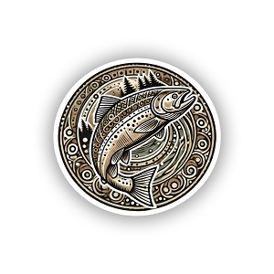 Alaska Chinook Salmon   STICKER (Peel N' Stick)