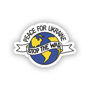 Peace for Ukraine.  Sticker (Peel N' Stick)