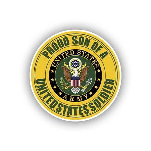 Proud Son of a US Army Soldier.  Sticker (Peel N' Stick)