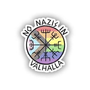 No Nazis in Valhalla.  Sticker (Peel N' Stick)