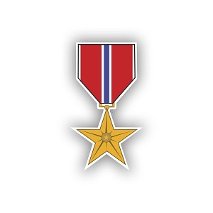 Mini Bronze Star Medal Army.  Sticker (Peel N' Stick)