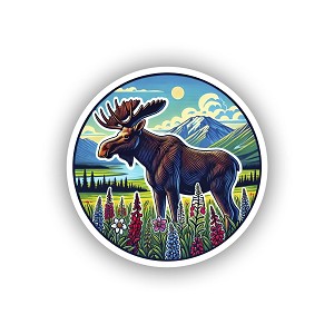 Alaska Moose.  Precision Cut Decal