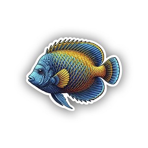Colorful Tropical Fish.  Sticker (Peel N' Stick)