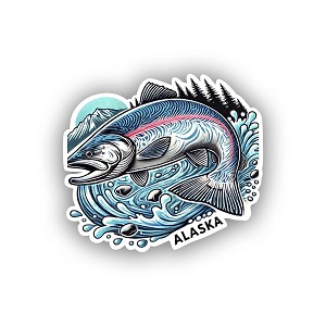 Alaska Chinook Salmon.  Sticker (Peel N' Stick)