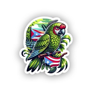 Puerto Rican Parrot Iguaca.  Sticker (Peel N' Stick)