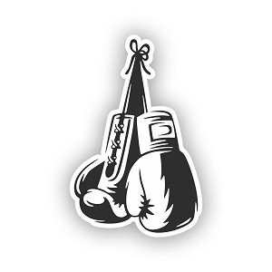Boxing Gloves.  Sticker (Peel N' Stick)