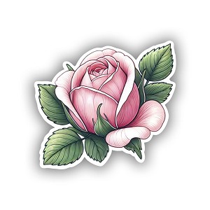 Delicate Pink Rosebud.  Sticker (Peel N' Stick)
