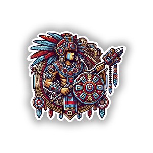 Aztec Huitzilopochtli Warrior God.  Sticker (Peel N' Stick)