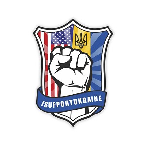 I Stand with Ukraine.  Sticker (Peel N' Stick)