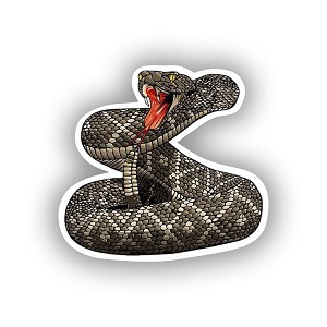 Rattle Snake.  Sticker (Peel N' Stick)