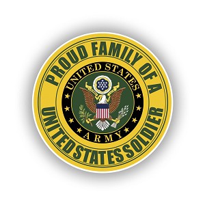 Proud Family of a US Army Soldier.  Sticker (Peel N' Stick)