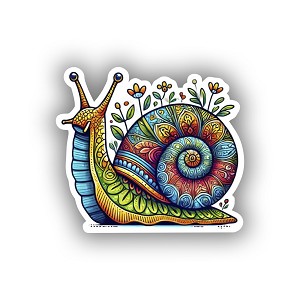 Vibrant Garden Snail.  Sticker (Peel N' Stick) 