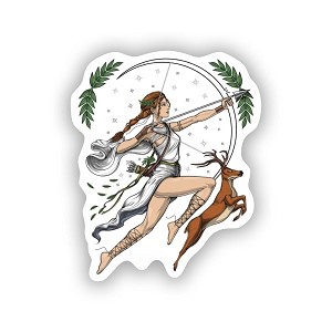Artemis Goddess.  Sticker (Peel N' Stick)