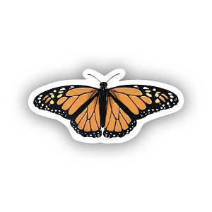 Clear Monarch Butterfly.  Sticker (Peel N' Stick)