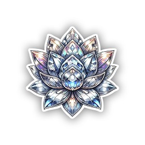 Metallic Crystal Lotus Flower.  Sticker (Peel N' Stick)