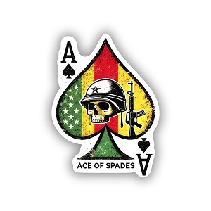 Vietnam Veteran Ace of Spades.  Sticker (Peel N' Stick)