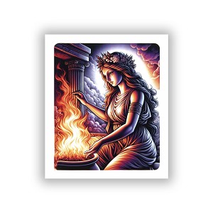 Realistic Hestia Greek Goddess.  Sticker (Peel N' Stick)Y)