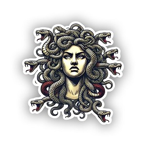 Fierce Medusa.   Sticker  (Peel N' Stick)