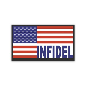 Infidel USA Flag.   Sticker  (Peel N' Stick)