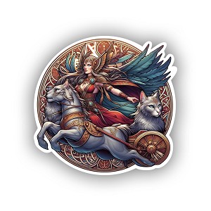 Realistic Freyja Norse Goddess.   Sticker  (Peel N' Stick)