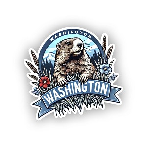 Olympic Marmot Summer Meadow.   Sticker  (Peel N' Stick)