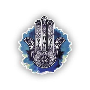 Hamsa Hand of Fatima.  Sticker (Peel N' Stick)