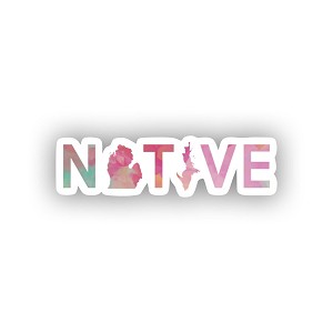 Native Michigan Pink Watercolor.  Sticker (Peel N' Stick)
