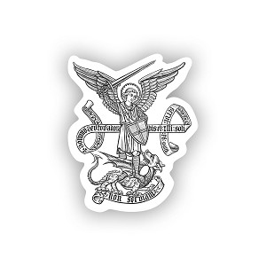Saint St Michael Catholic Archangel Angel Defender.  Sticker (Peel N' Stick)