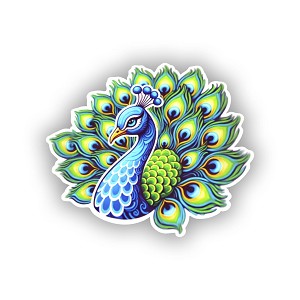Peacock.  Sticker (Peel N' Stick)