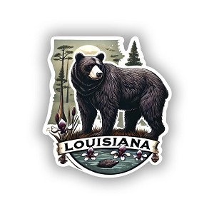 Vintage Louisiana Black Bear.  Sticker (Peel N' Stick)