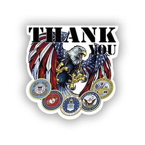 Thank You for Your Service Sticker (Peel N' Stick)