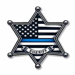 Solidarity Thin Blue Line Sheriff. Sticker  (Peel N' Stick)