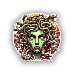 Medusa Greek Mythology.  Sticker (Peel N' Stick)