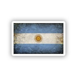 Argentina Distressed Retro Flag.  Sticker (Peel N' Stick)