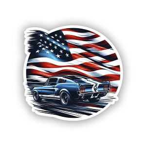 American Muscle Car.  Sticker (Peel N' Stick)
