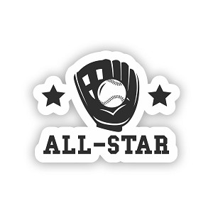 Softball All Star.  Sticker (Peel N' Stick)