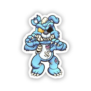 Zombie Bear.  Sticker (Peel N' Stick)