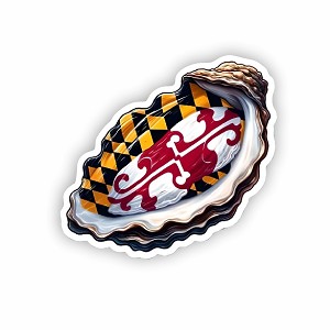 Maryland Flag Oyster  Sticker (Peel N' Stick)