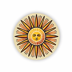 Vintage Sun.  Sticker (Peel N' Stick)