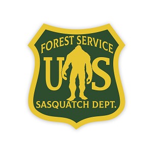 Bigfoot US Forest Service.  Sticker (Peel N' Stick)
