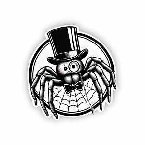 Vintage Spider with Top.  Sticker (Peel N' Stick)