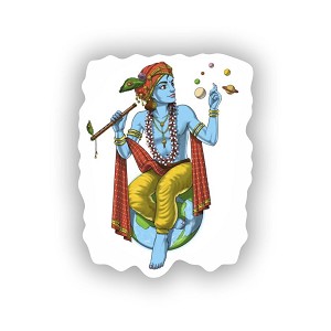 Hindu Lord Krishna.  Sticker (Peel N' Stick)