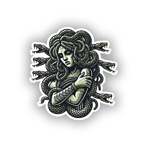 Haunting Medusa Gaze.  Sticker (Peel N' Stick)