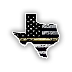 Texas Thin Gold Line.  Sticker (Peel N' Stick) 