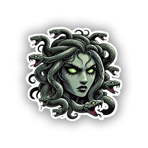 Fierce Medusa Gorgon.  Sticker (Peel N' Stick)