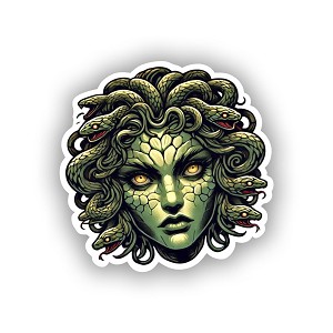Intense Medusa Gaze Close-Up.  Sticker (Peel N' Stick)