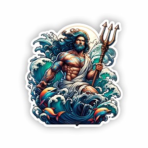 Realistic Poseidon Greek Mithology. Sticker (Peel N' Stick)